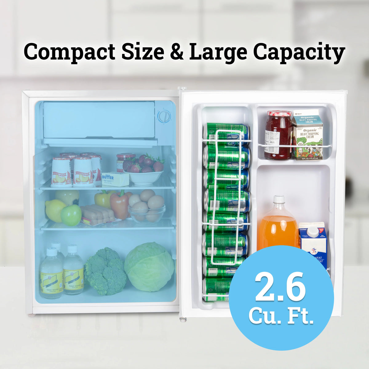 White 2.6 Cu. Ft. Refrigerator with Freezer W8108
