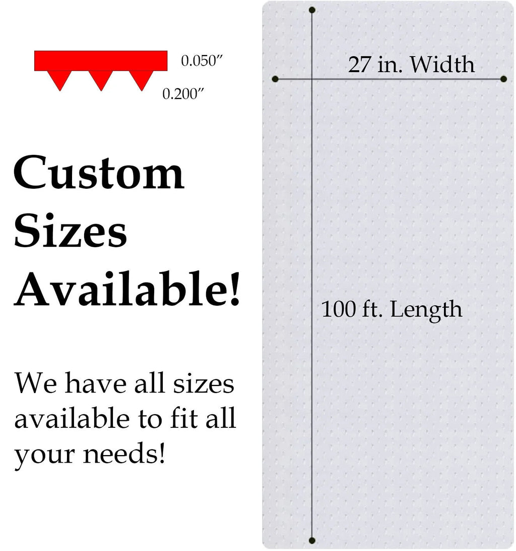 Clear Vinyl Plastic PVC Floor Runner Protector For Carpet (27" Wide) C822