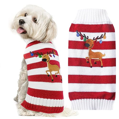 Striped Santa Claus Dog Christmas Sweater W40125