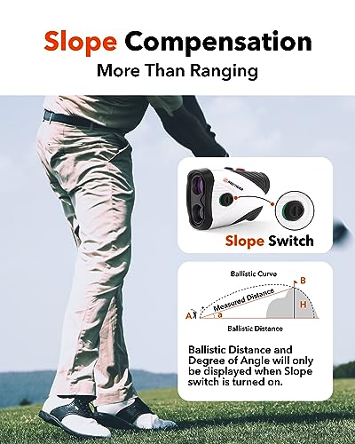 1200 Yards Laser Range Finder with Slope, 7X Magnification, Rechargeable O5103