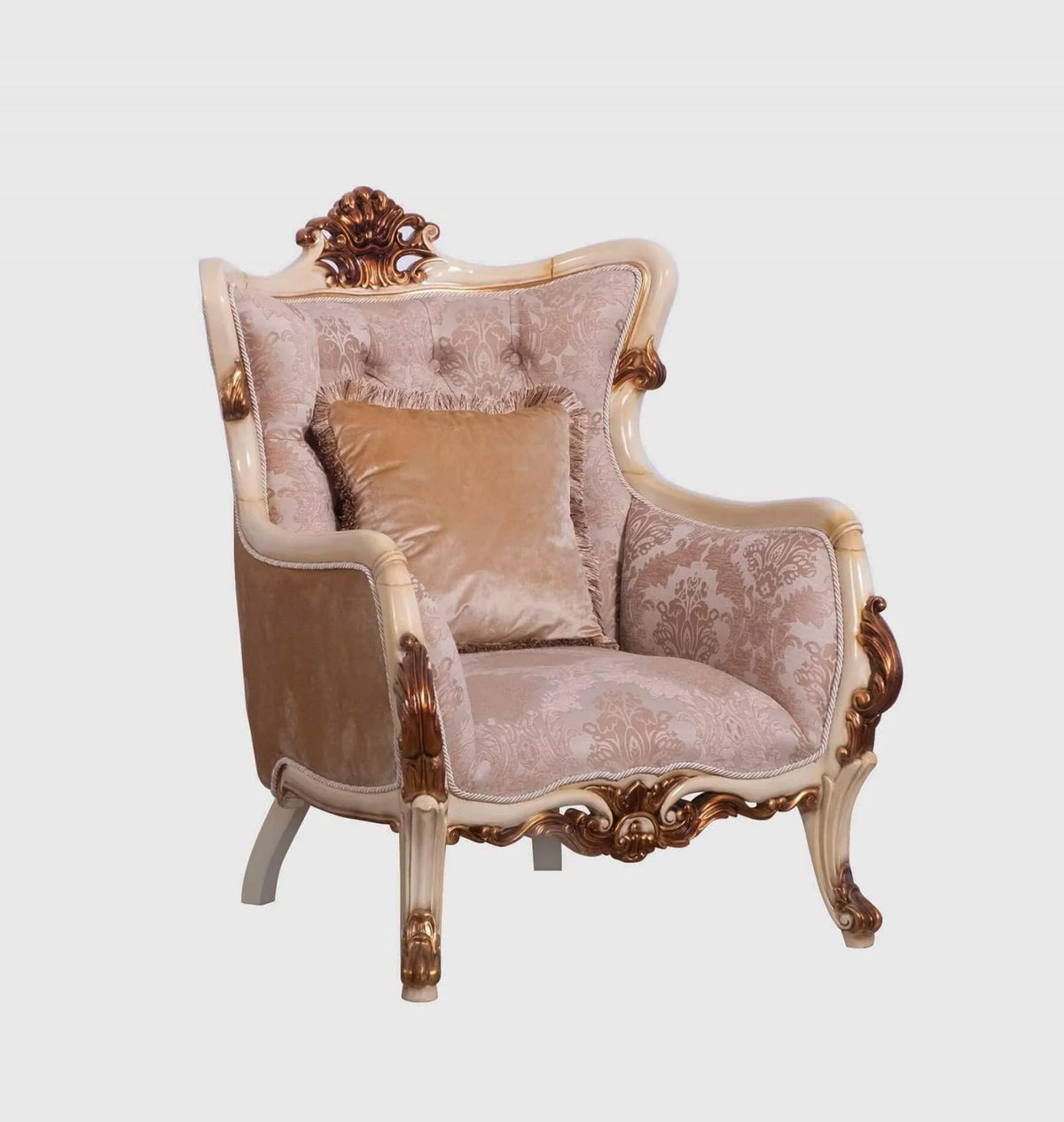 Antique Gold & Beige Chair Set 2 E666171
