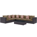 7 Piece Outdoor Patio Sectional Set in Espresso Mocha M919