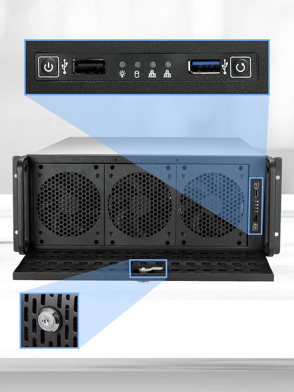 15 Bay 4U Rackmount Server Case with 6x 120mm Fans A4780