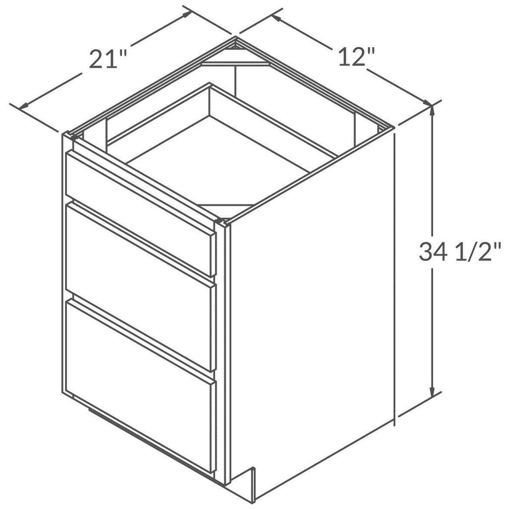 Vanity Drawer Base Cabinet 12 in W x 21 in D x 34 1/2 in H A144