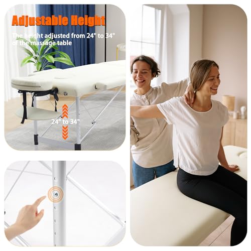 84 Inch Black Aluminum Massage Table W61039