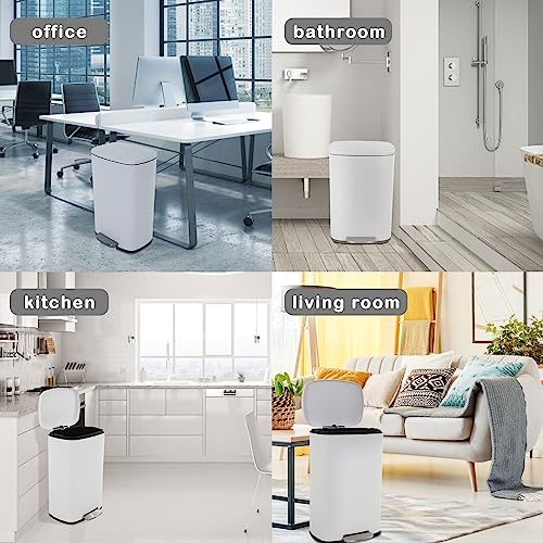 50 Liter Stainless Steel Trash Can with Lid and Foot Pedal Z704272