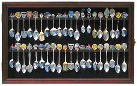 Mahogany Finish 40 Souvenir Spoon Display Case L245821