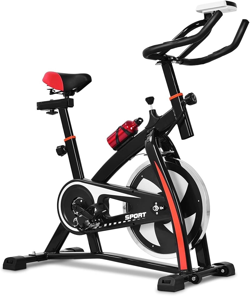 Black Exercise Bike with LCD Display & Bottle Holder A685094
