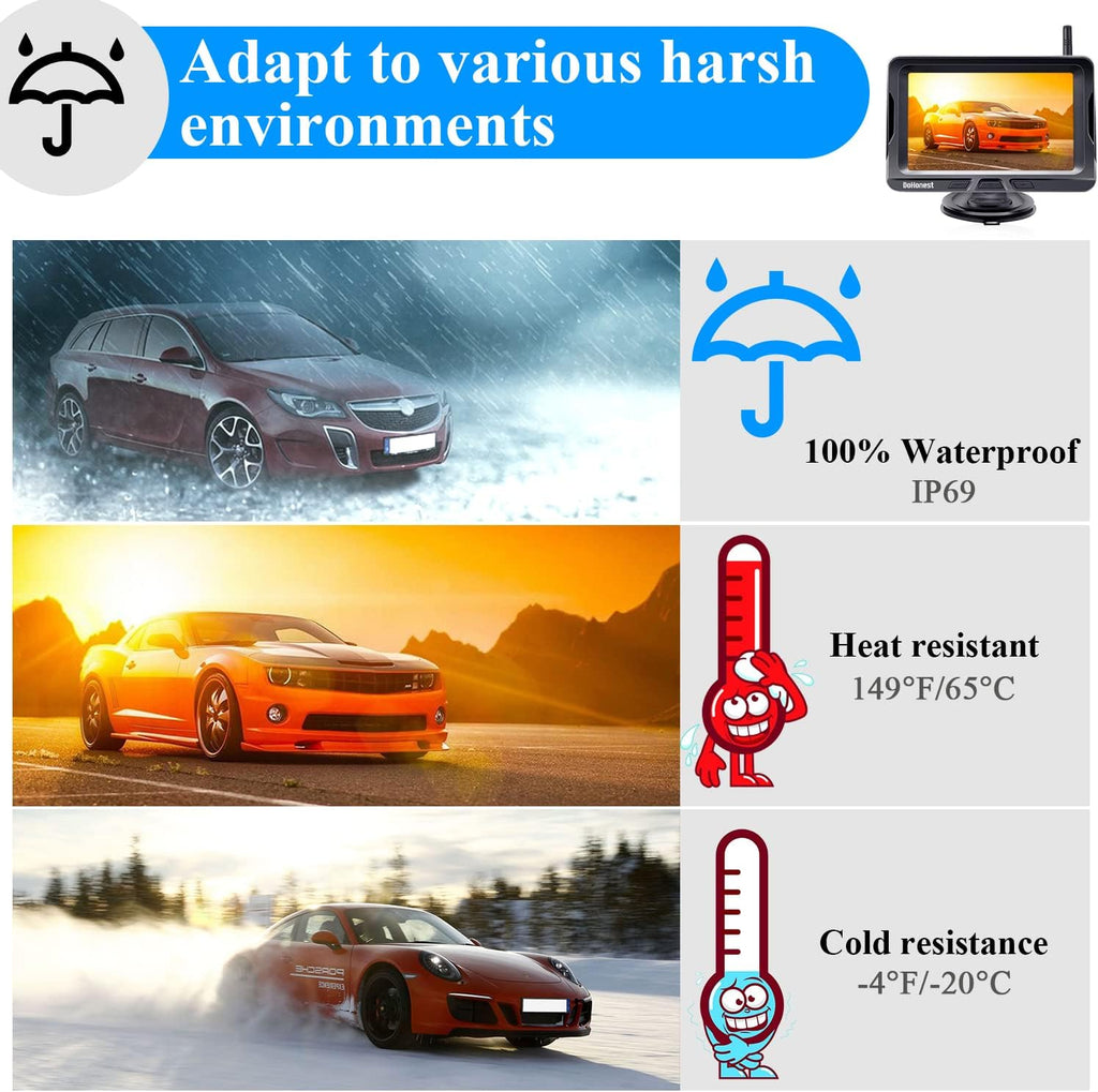 5 Monitor HD 1080P Bluetooth Backup Camera System G852