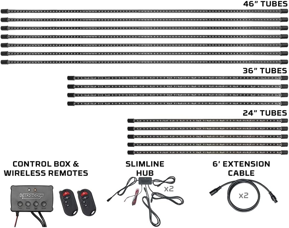 16pc LED Underglow Accent Lighting Kit for Recreational Vehicles U316