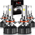 LED Headlight Bulbs 9005 High Beam + 9006 Low Beam, 6000K Cool White, Pack of 4 U930434