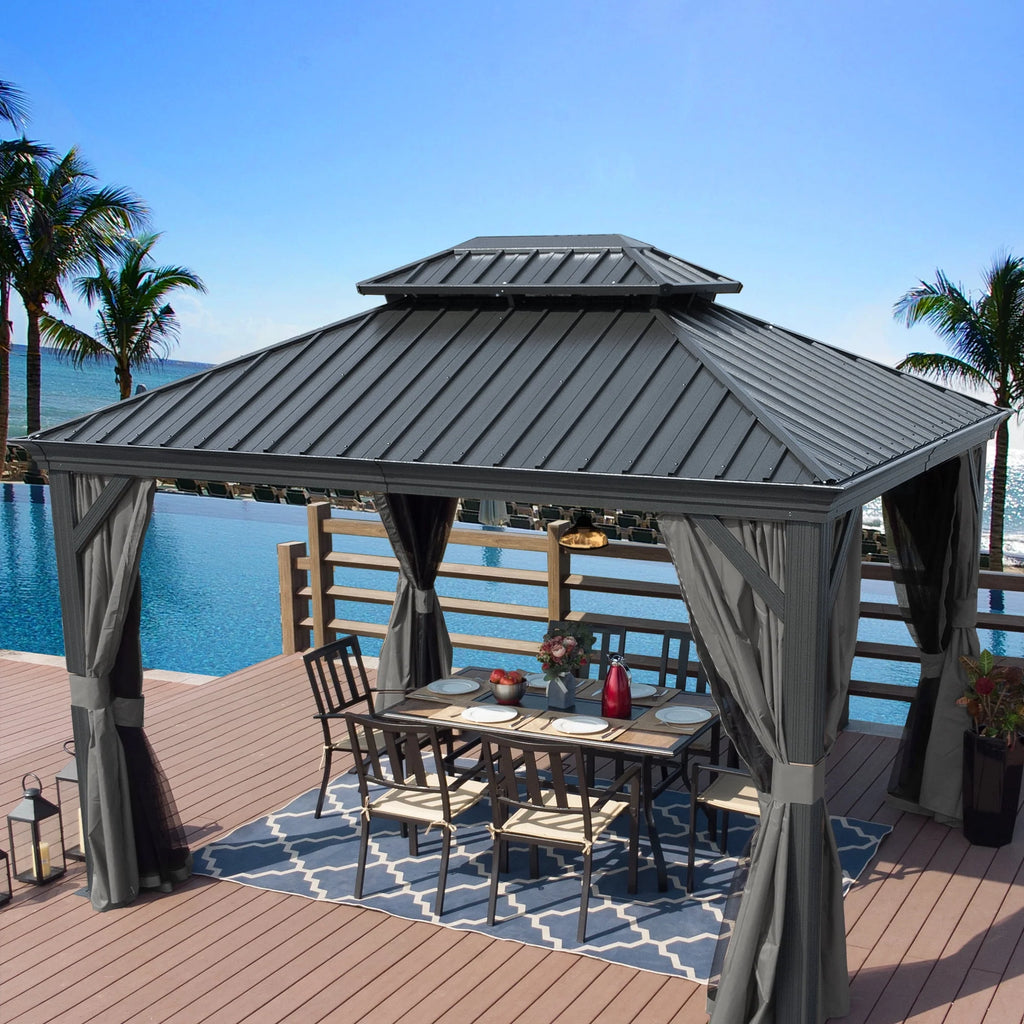 12 ft. W x 10 ft. D Aluminum Hardtop Gazebo O55504