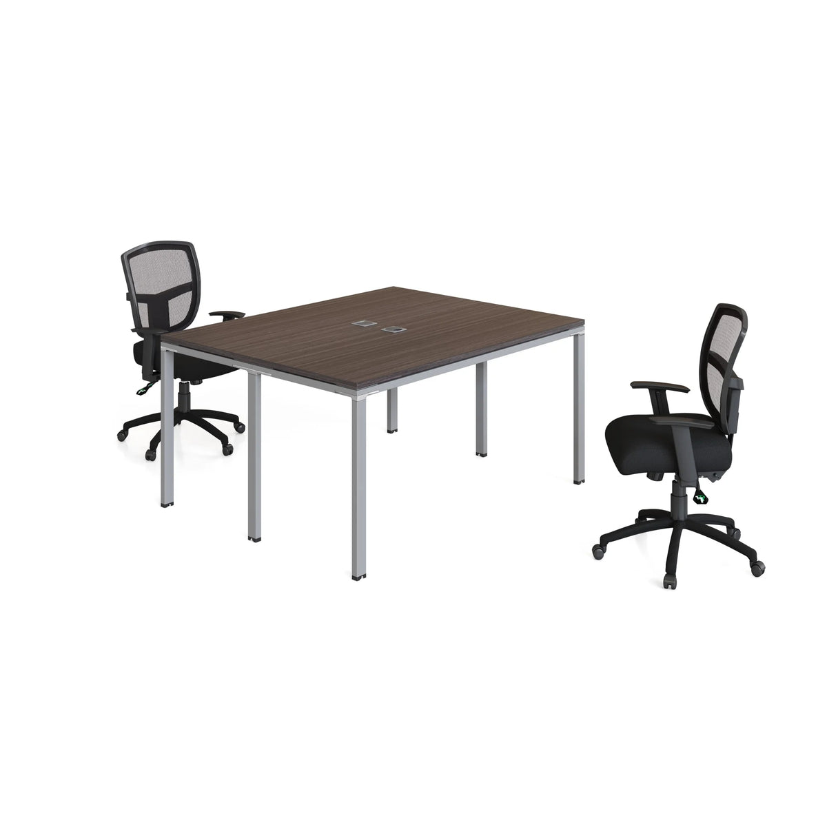 Double Desk, Face To Face, 30"H x 66"W x 29-1/2"D, Driftwood S812318
