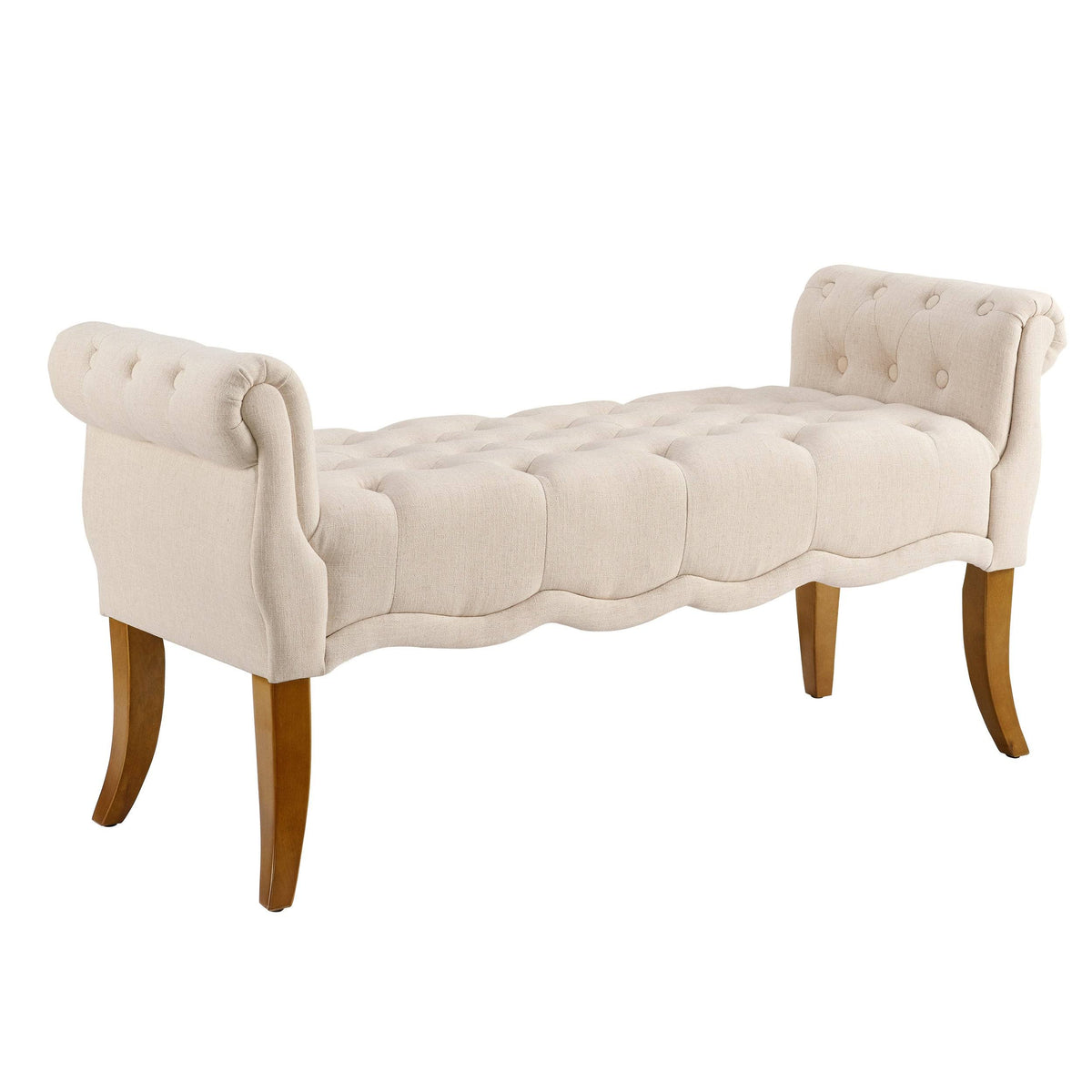 Brown Rolled Arm Bench Y7621