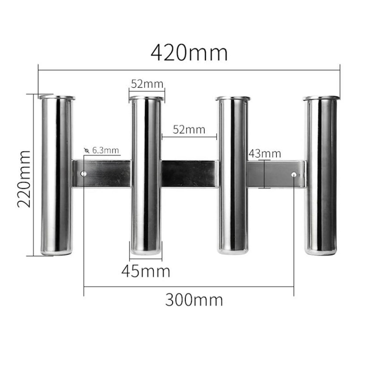 4 Tubes Boat Fishing Rod Holder L344666