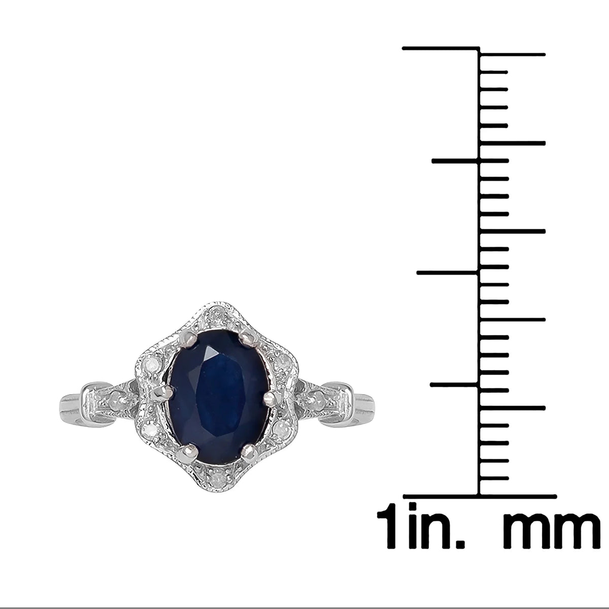 Vintage Style Oval Sapphire and Diamond Halo Ring C62573