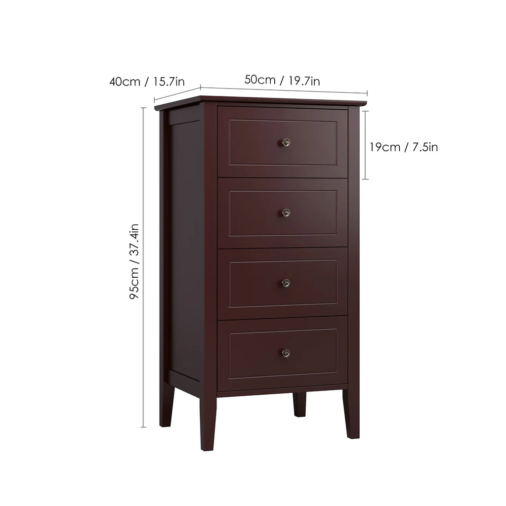 White 4 Drawer Wood Dresser C9533