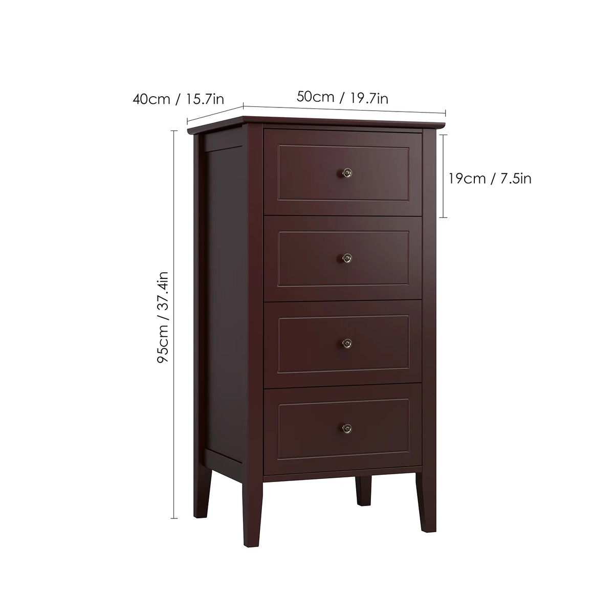 White 4 Drawer Wood Dresser C9533
