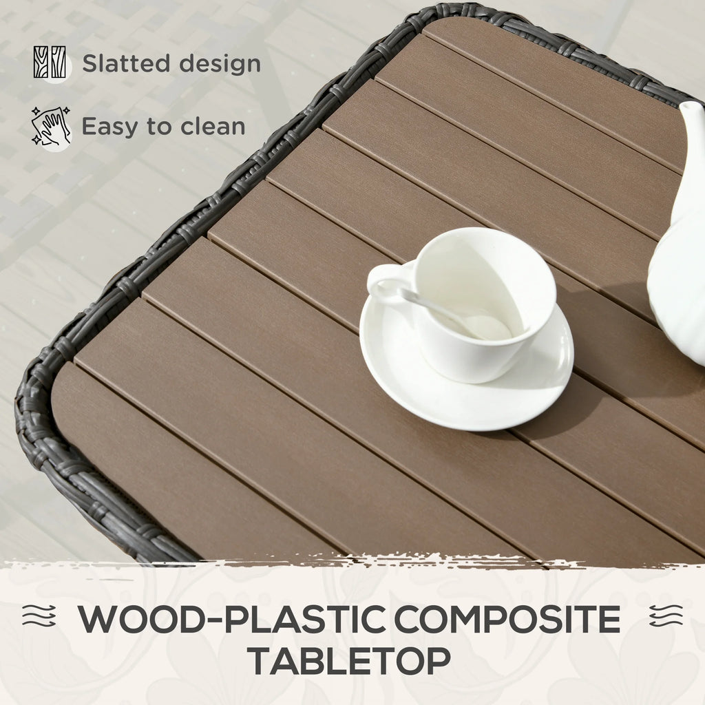 Rattan Outdoor Coffee Table with 2-Layer Storage Shelf D678