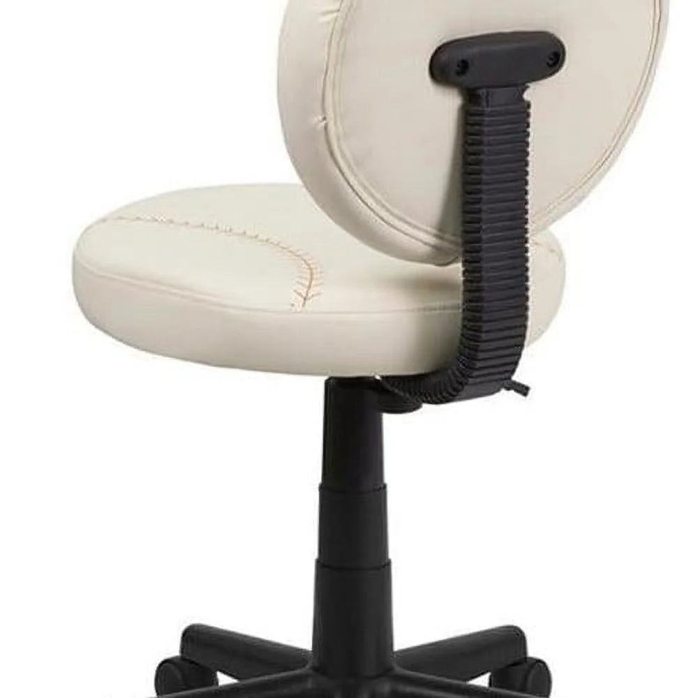 Cream Vinyl Swivel Office Task Chair Y57195