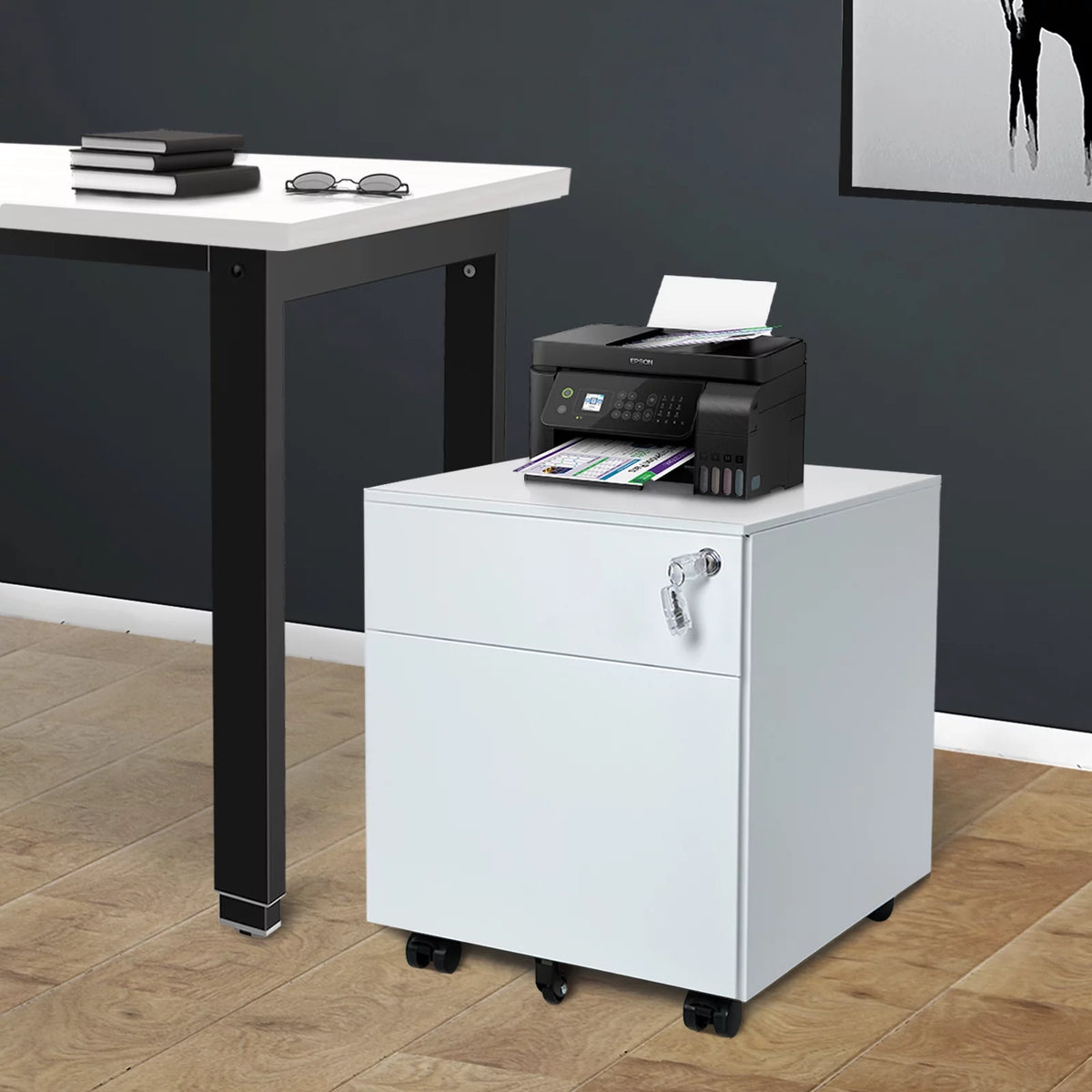 2-Drawer Mobile File Cabinet U389