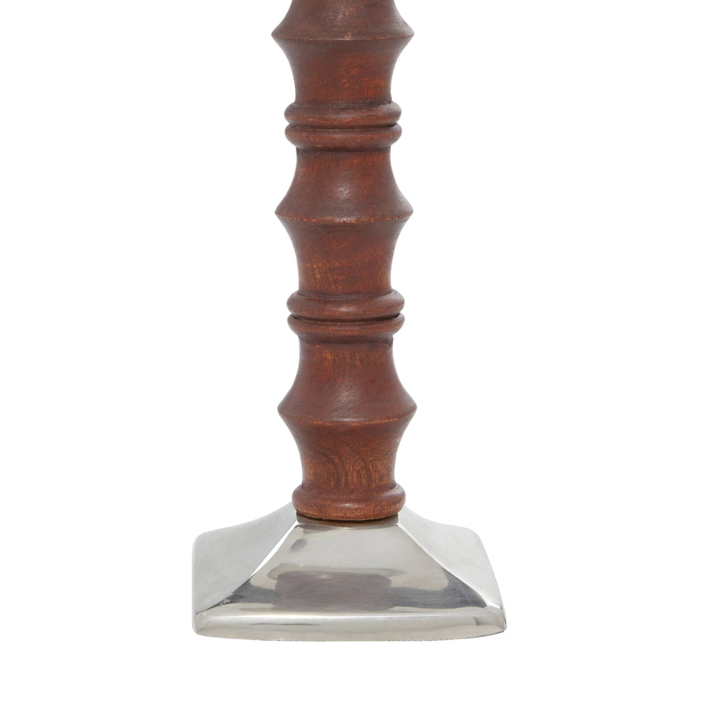 Wood and Aluminum Pillar Candle Holders (Set of 3) X342
