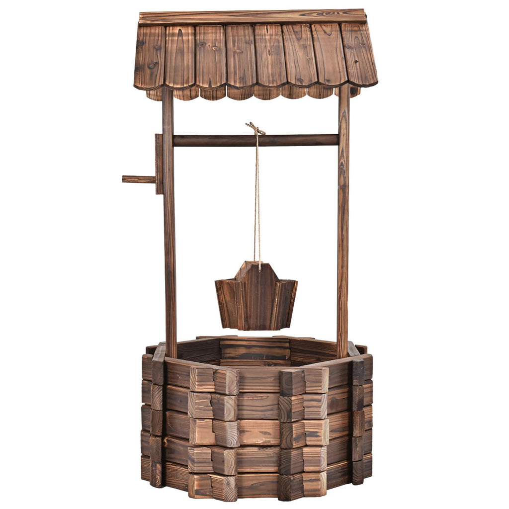Wooden Wishing Well Planter Y911