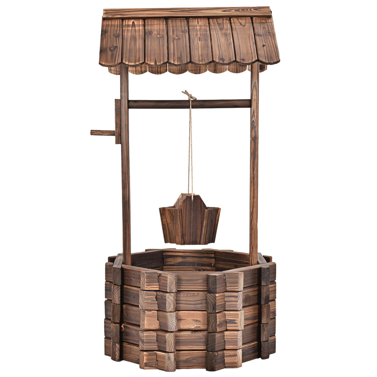 Wooden Wishing Well Planter Y911