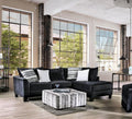 Black Microfiber Sectional Sofa T220