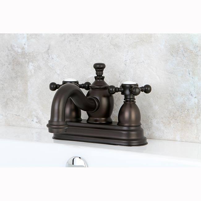 Oil Rubbed Bronze Centerset Lavatory Faucet with Metal Cross Handle T2962