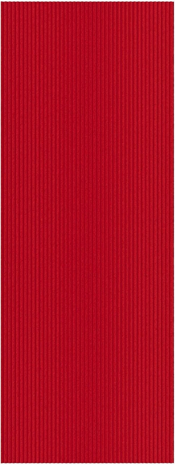 Non-Slip Rubberback 2x10 Indoor/Outdoor Runner Rug, 2' x 10', Red L2635