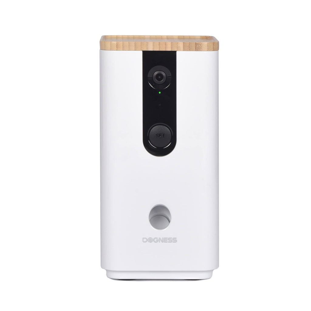 White Pet Treat Dispenser with Camera F2536