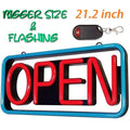 Large LED Business Open Sign 21 inch Remote Control Animated Black R684