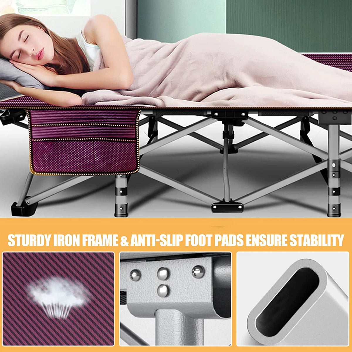 Folding Bed with Mattress and Carrying Bag F588