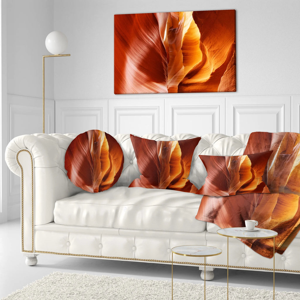Antelope Canyon Landscape Photo Throw Pillow M3178