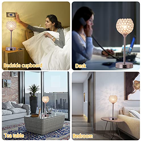 3-Way Dimmable Touch Control Table Lamp with 2 USB Charging Ports Y8575