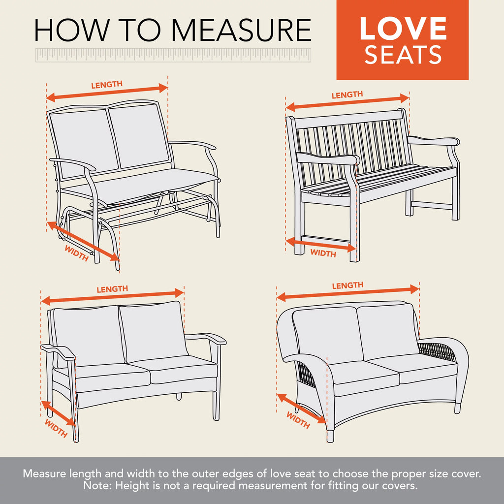Patio Loveseat Cover, Waterproof, 66"L x 40"W x 39"H, 2-Pack, Granite Gray Y315