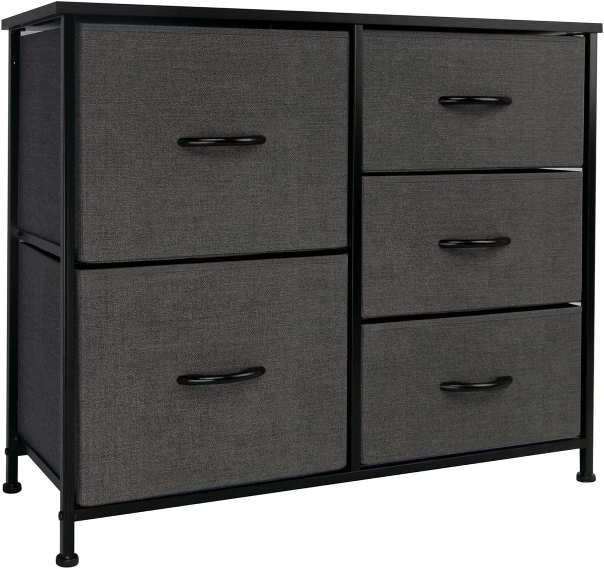 5 Drawer Fabric Dresser Storage Tower with Steel Frame E683
