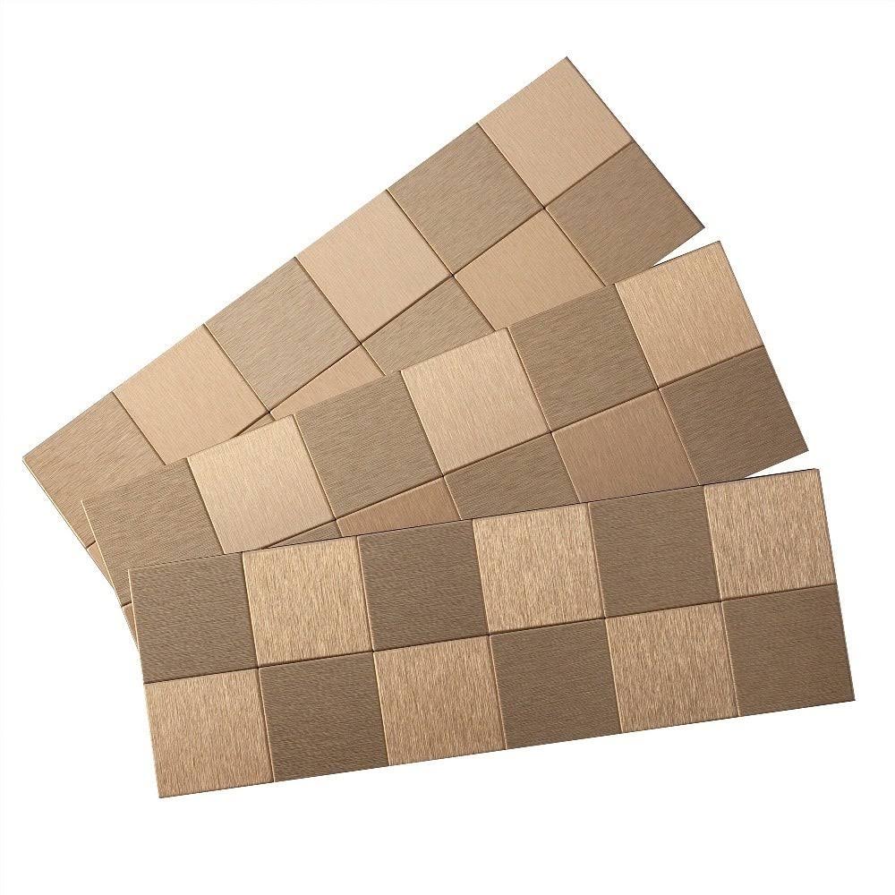 Champagne Metal Peel & Stick Mosaic Tile Kit L21206
