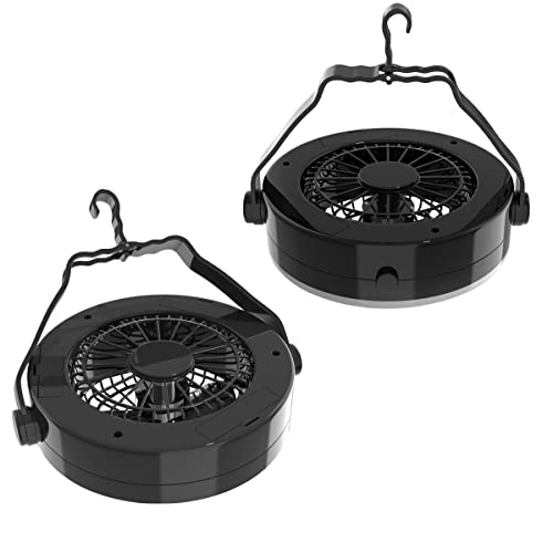 2-in-1 Camping Lantern with Fan Set of 2 Portable Rechargeable K760