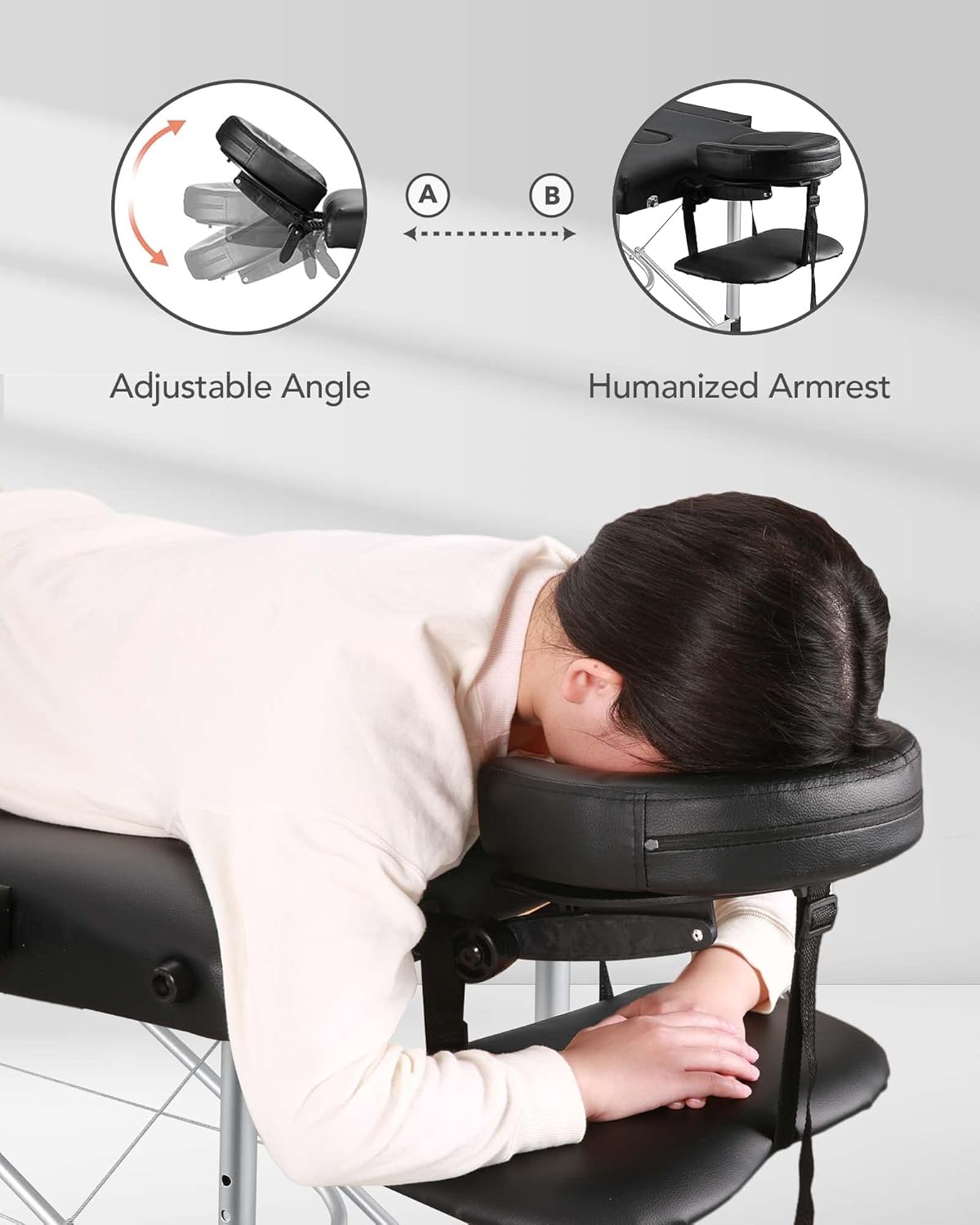 Portable 2 Section Aluminum Massage Table with Carrying Bag J3902