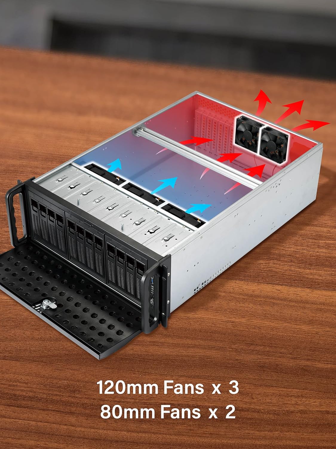15 Bay 4U Rackmount Server Case with 6x 120mm Fans A4780