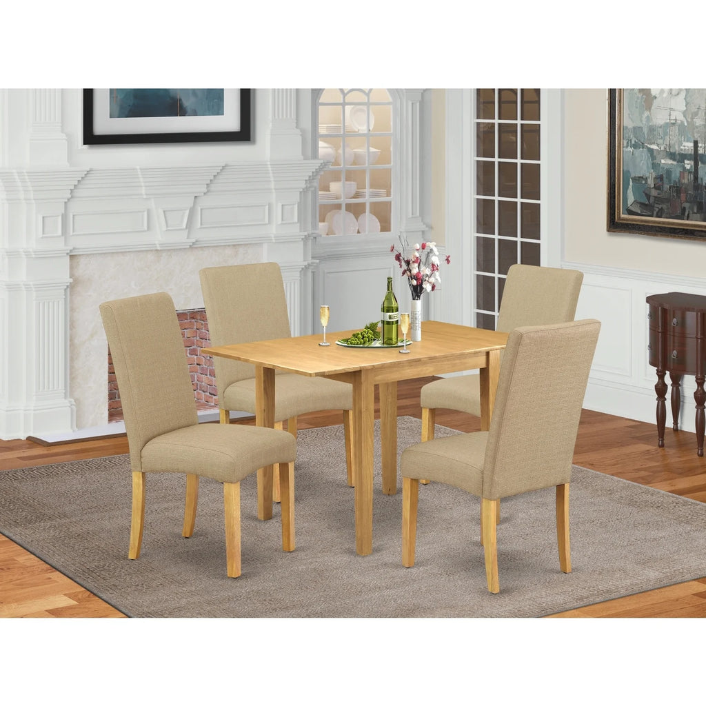 5 Pcs Oak Finish Wooden Dining Table Set P6903