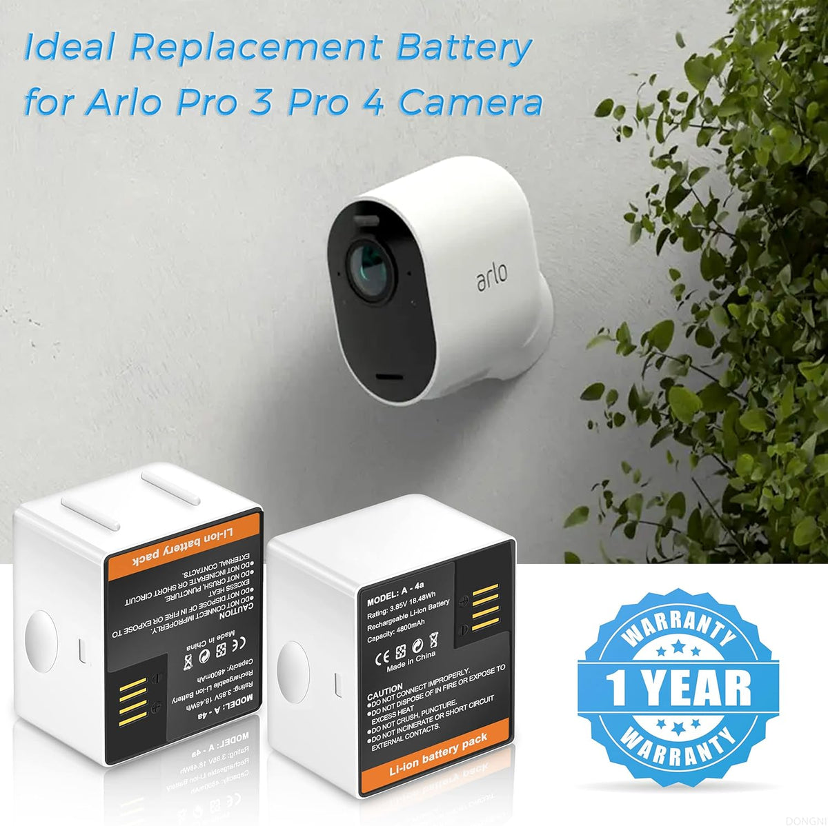 2-Pack Rechargeable Camera Battery 4800mAh 3.85V G264764