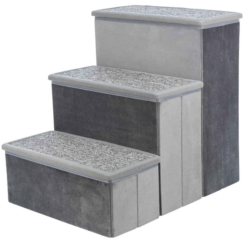 Foldable 3-Step Pet Stairs with Storage K175
