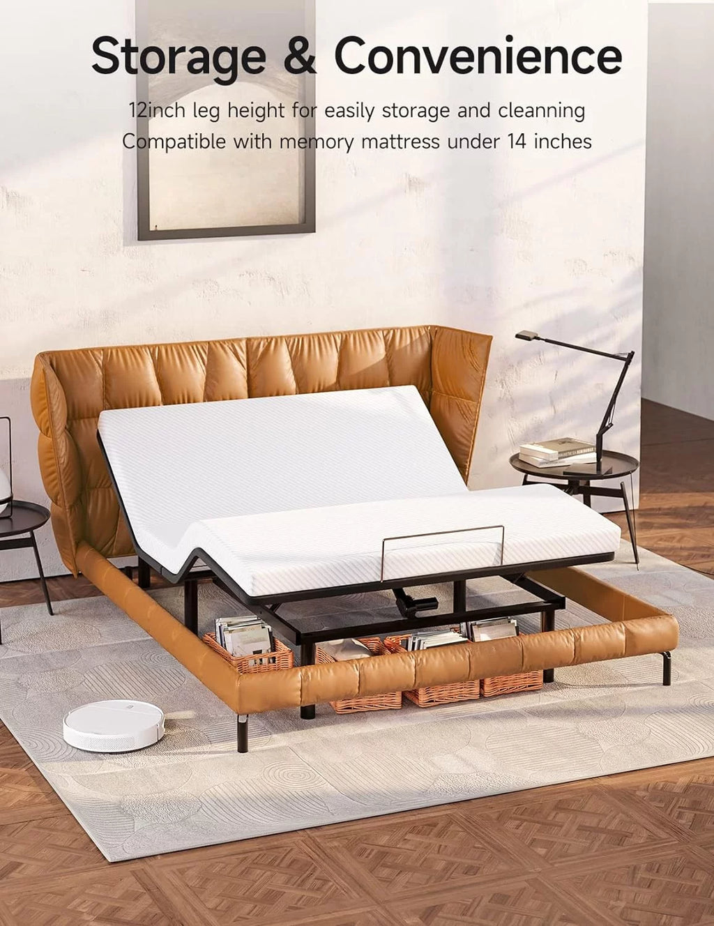 Queen Adjustable Bed Frame with Head and Foot Incline U877393