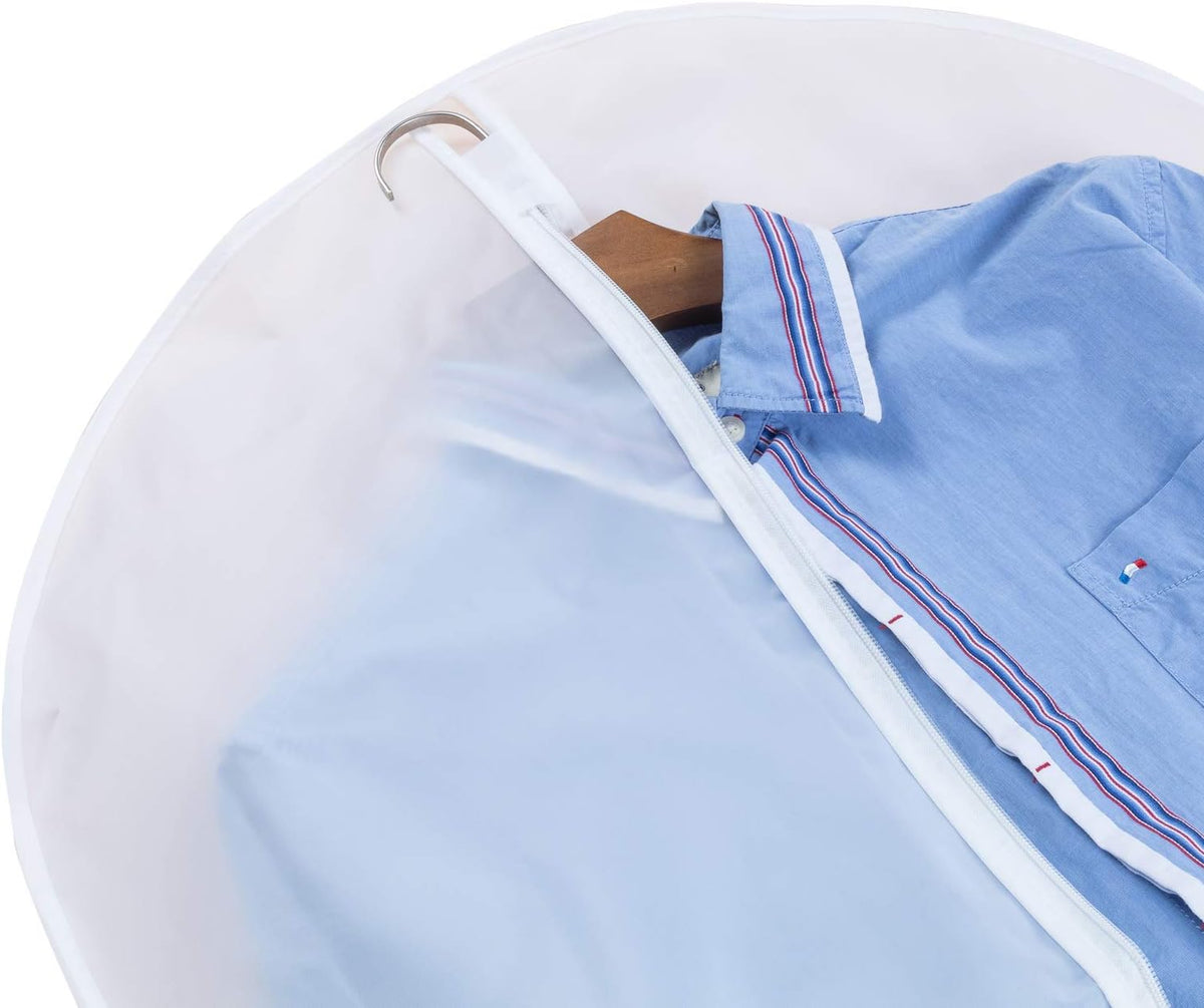 24'' x 48'' Set of 12 Clear Plastic Garment Bags with Zipper Q47843