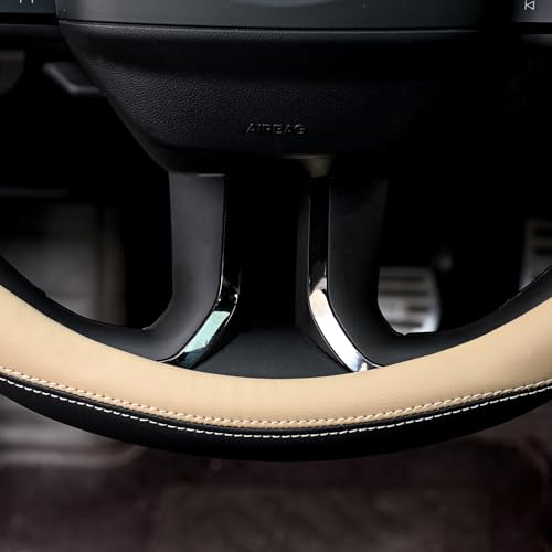 Microfiber Leather Steering Wheel Cover 15 inch Black K562