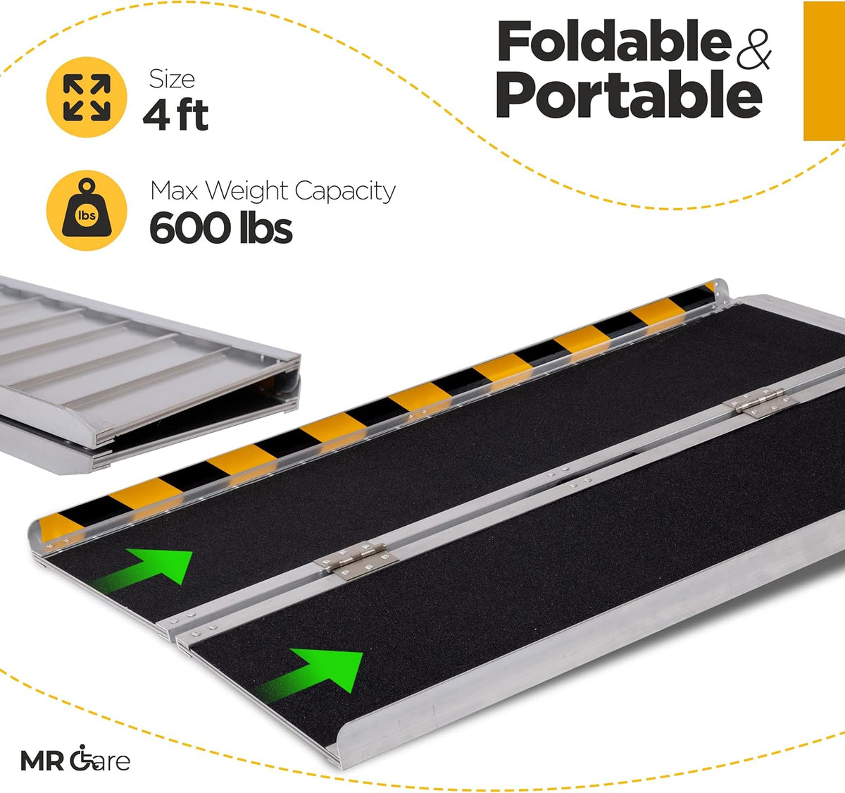 Portable Lightweight Foldable Wheelchair Ramp with Handle 6FT W261