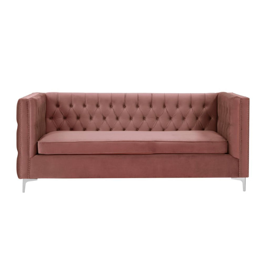Coral Velvet Sectional Sofa E8548